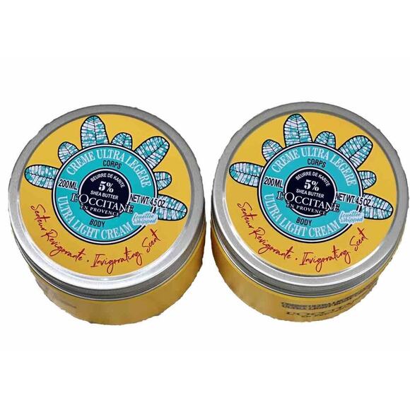 L'Occitane Ultra Light Body Cream 5% Shea Butter 4.5 oz Lot Of 2 X2 - Picture 2 of 3